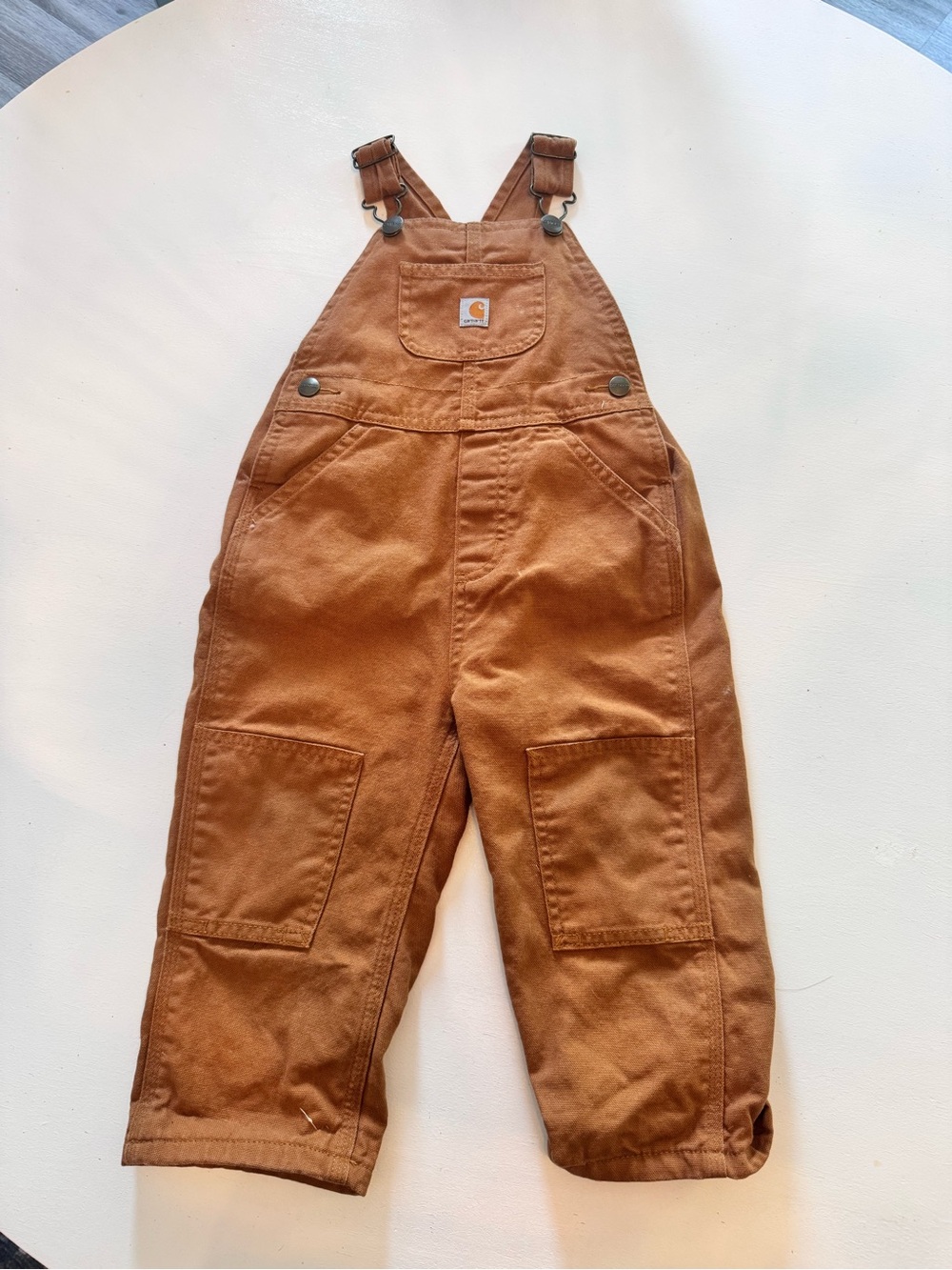 Carhartt Kids Tan/Brown Canvas Overalls